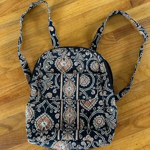 Vera Bradley Caffe Latte Black and Brown Paisley Backpack